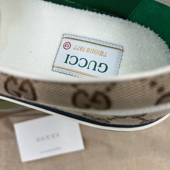Men\'s Gucci, GG  Supreme, slip on canvas sneakers size 13 made in Italy